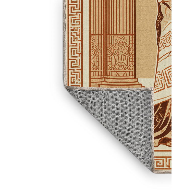 Tapis oriental traditionnel brun / beige lavable à la machine Glendale, 7 x 9