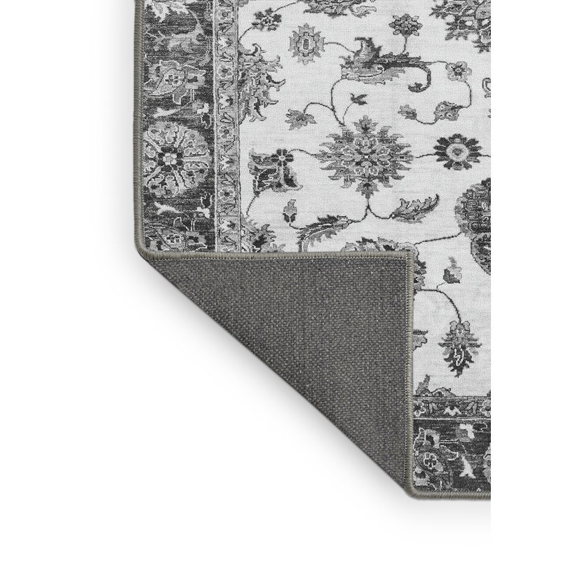 Tapis oriental rectangulaire en laine et polyester tissé à la machine 6 pi x 9 pi Anyjah