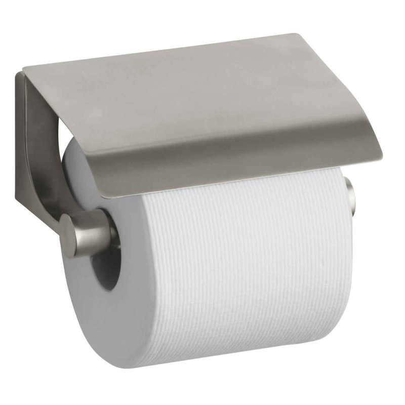 Loure Covered Horizontal Toilet Tissue Holder, Nickel brossé éclatant