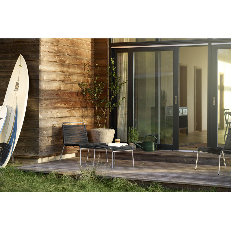 Salto Outdoor Lounge Chair, Brushed Black