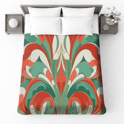 Art Nouveau Style Quilted Bedspread All Sizes