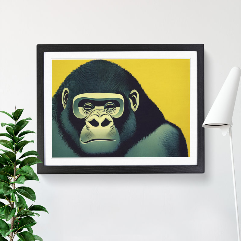 The Good Gorilla Abstract - Single Picture Frame Print, Black, 25cm H x 34cm W