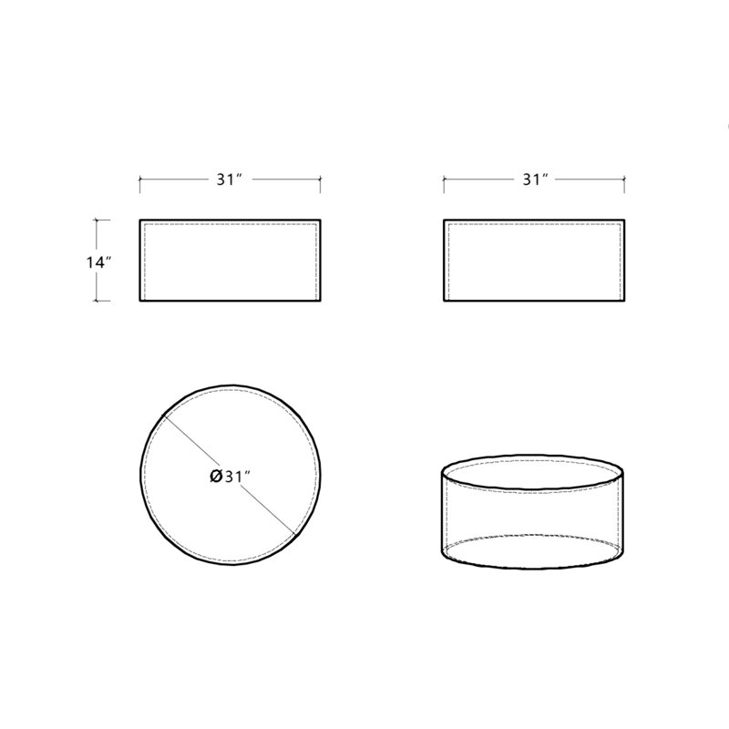Round Coffee Table Ottoman