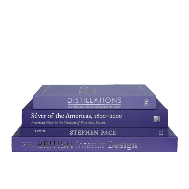 Decorative Books - Denim & Silver Coffee Table Stack - 4 Blue Books