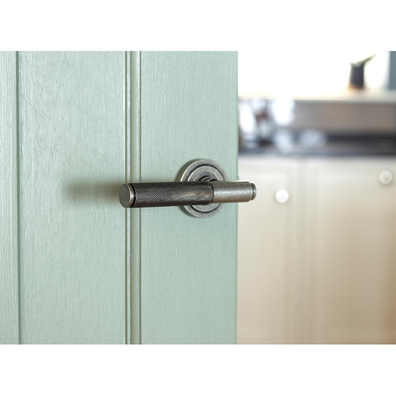 Brompton Lever on Rose Set (Art Deco) - Unsprung, Pewter Patina