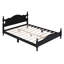 Cadre de lit plateforme en bois, lit plateforme de style rétro avec support en lattes de bois, noir-600326874