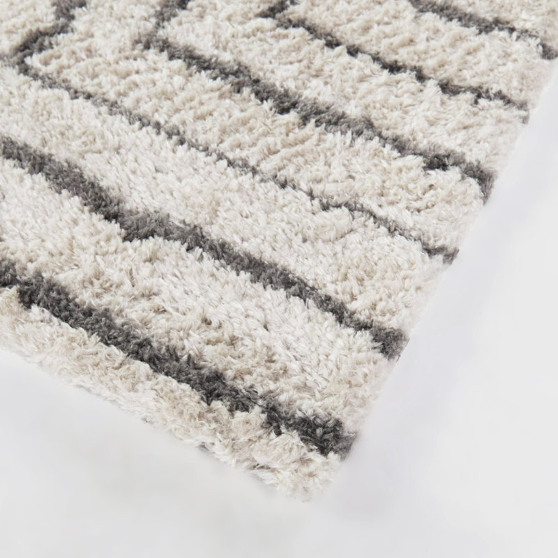 Knowles Cream Modern Striped Area Rug, Rectangle 7'10" x 10'