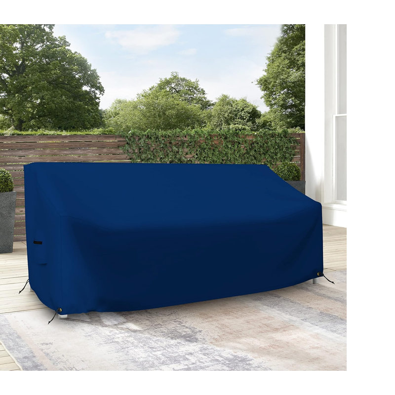 HeavyDuty Multipurpose Waterproof Outdoor Bench Cover, Patio Lounge 3-Seat Deep Bench Cover, Blue, 35" H x 62" W x 38" D