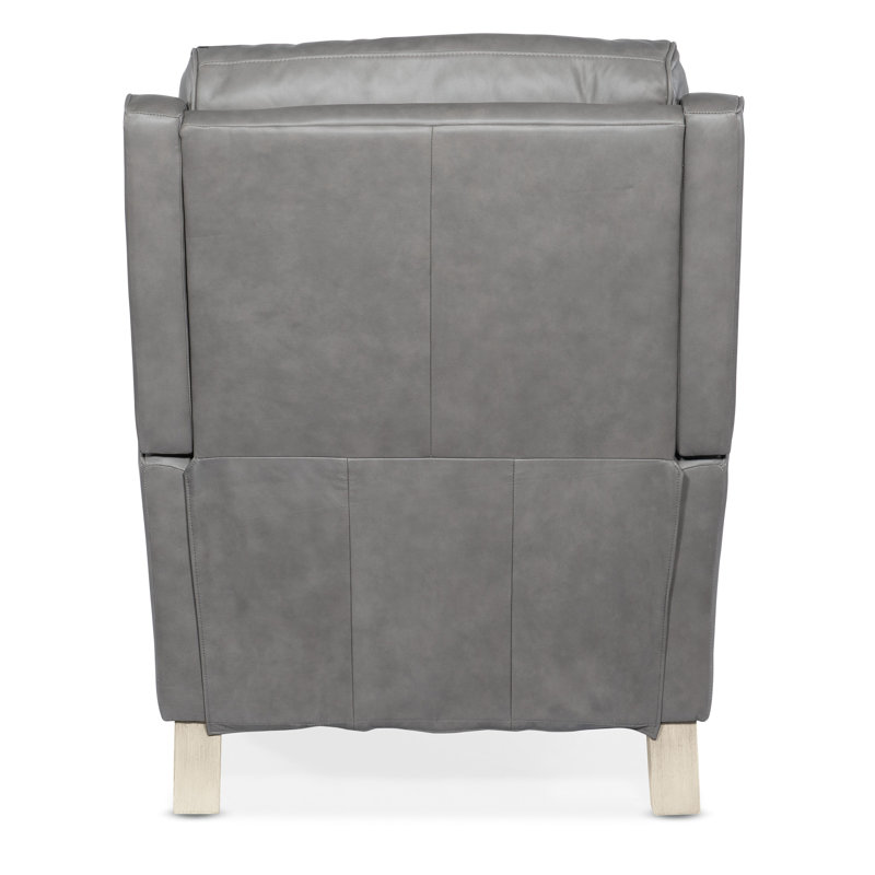 Dontay Power Recliner with Power Headrest, Gray Genuine Leather