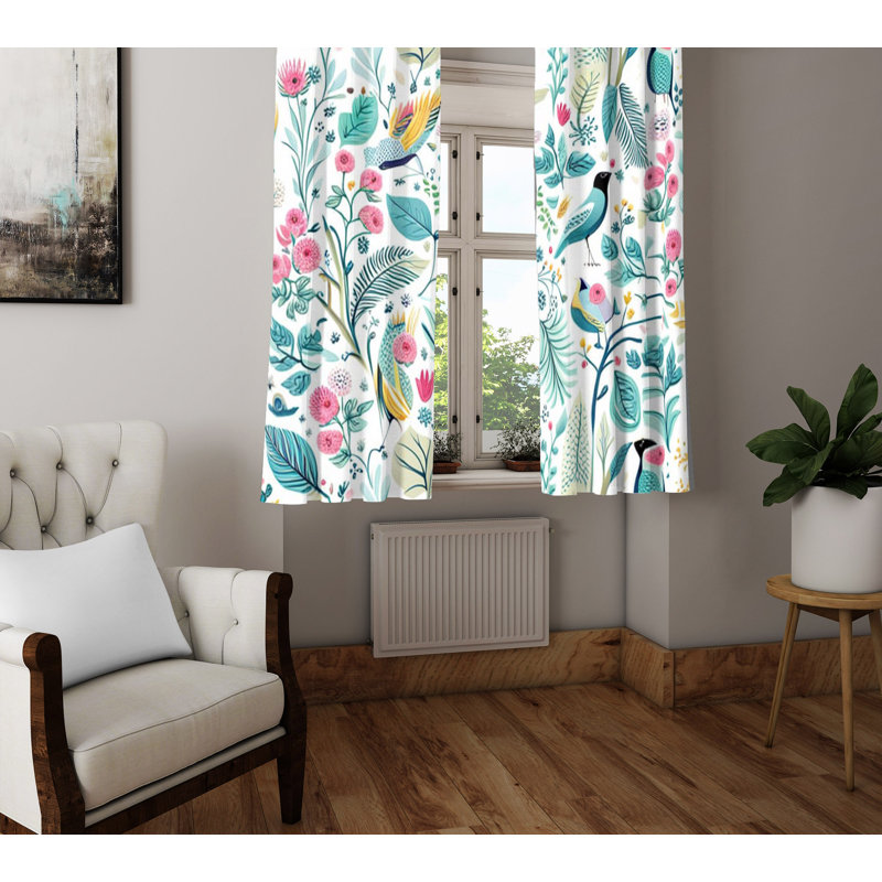 Paire de rideaux semi-transparents en polyester Deaudra, L 20 po x L 52 po