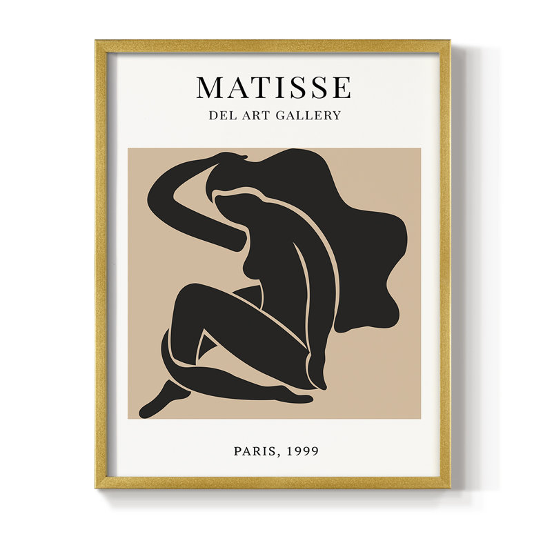 Matisse Cxx, reproduction encadrée - bois massif, Or, H 28 po x l 22 po