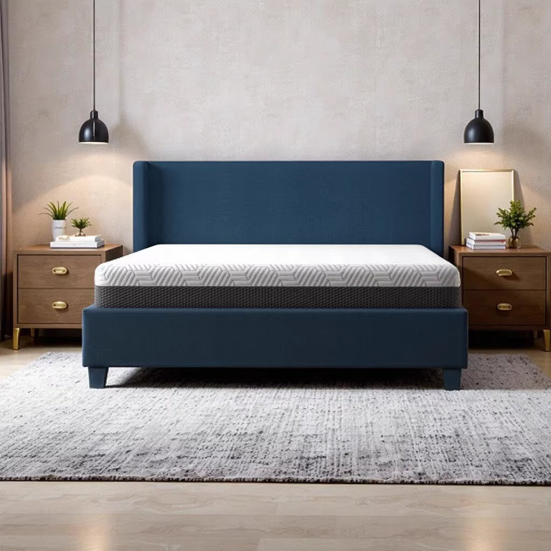 Omne Fria 8 Inch Queen Firm Mattress with Cooling Cover for Cool Supportive Sleep, CertiPurUS Certified Foam Bed in a Box