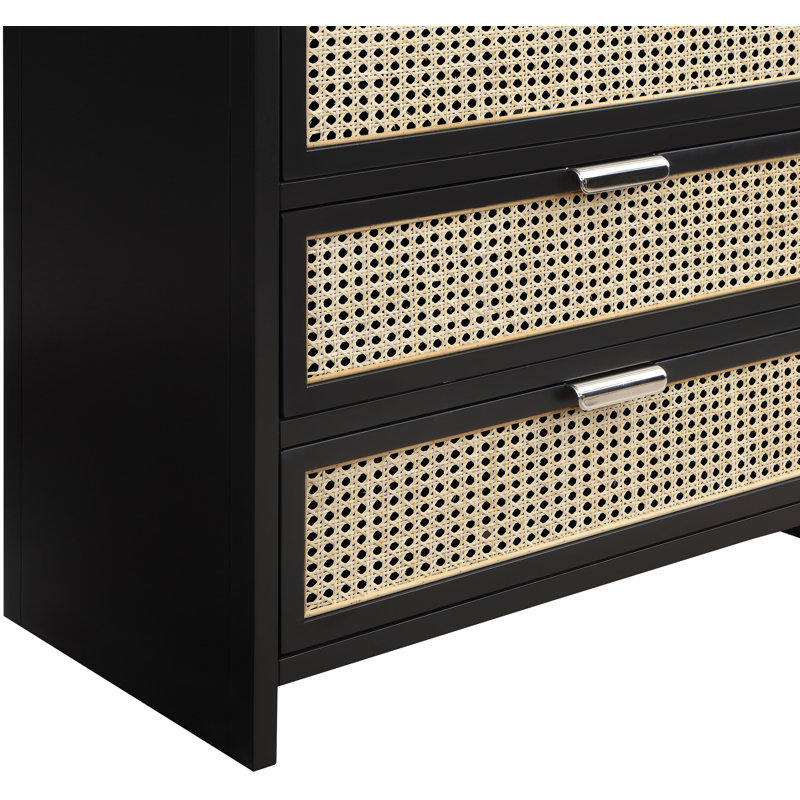 Commode 5 tiroirs Tico, Noir