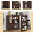 62" Wide Folding Dining Table With Rotating Top, Counter Height Table With Side Storage Cabinet, Bar Table For Kitchen Island,Walnut