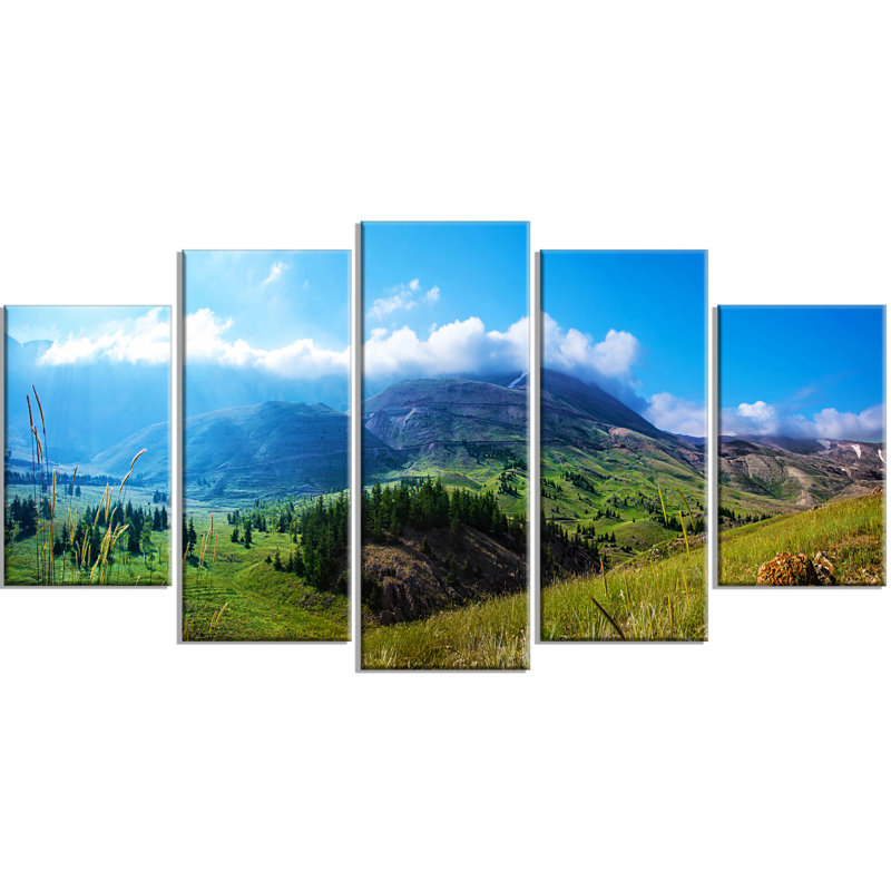 « mountain landscape panorama », ensemble de 5 reproductions de photos sur toiles tendues
