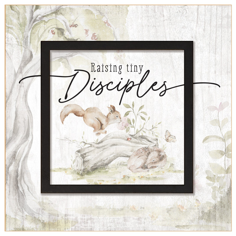 «Raising Tiny Disciples», plaque de bois - 6 po x 6 1/8 po