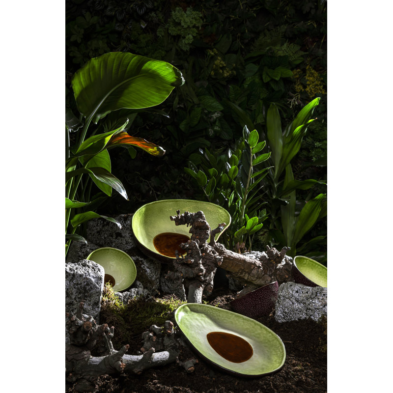 Tropical Fruits Earthenware Dessert Bowl