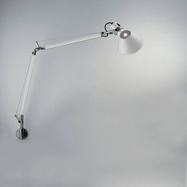 Artemide Tolomeo LED Classic Wall Lamp Bracket: J, Body Finish / Shade Finish: White/White, Bulb Type: Incandescent 100W