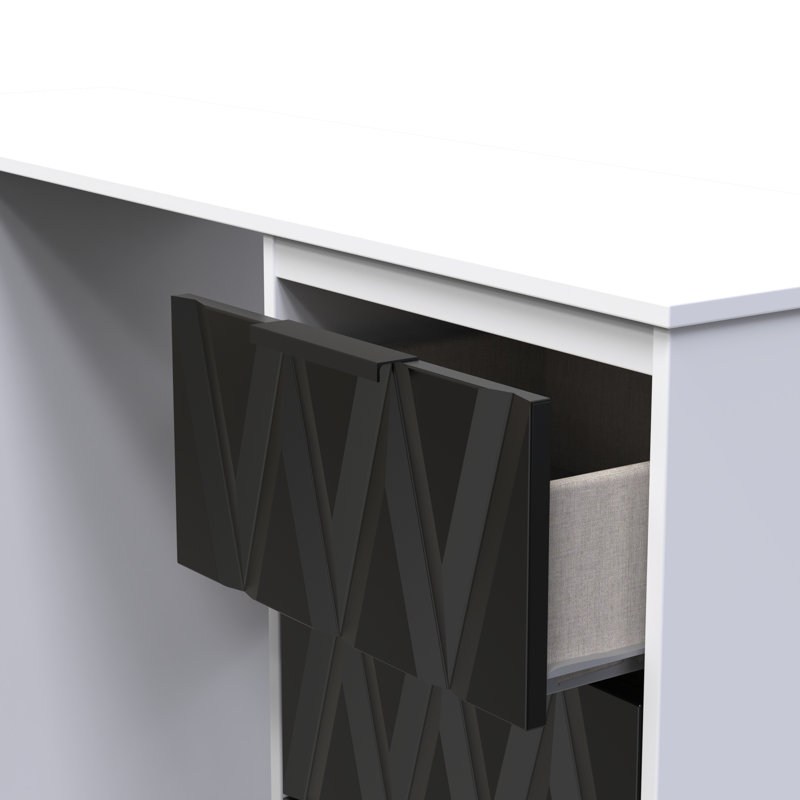 Besmir Dressing Table, Deep Black/White