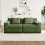 Canapé modulaire à 2 places sans siège, canapé modulaire Cloud avec assise profonde et canapé modulaire moderne à 2 places avec coussins décoratifs Tissu velours côtelé vert-879765637