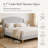  King Size French Retro Wingback Bed Frame, Teddy Fabric Upholstered, Sturdy Slat Support, No Box Spring Needed, Easy Assembly, Light Gray-1469637851-1469637797