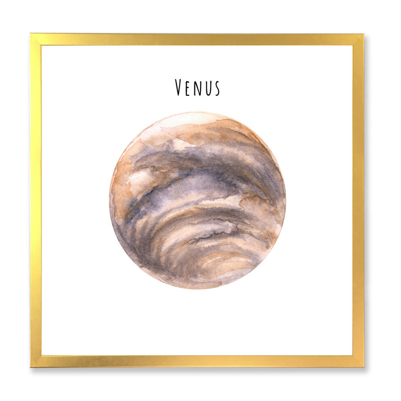 Planète Vénus - reproduction d'art sur toile, H 30 po x l 30 po x P 1 po, Encadrement doré