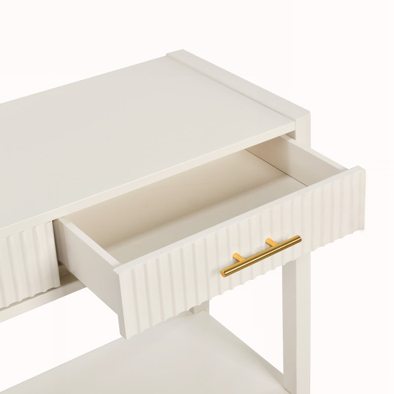 Console à 3 tiroirs, Beige