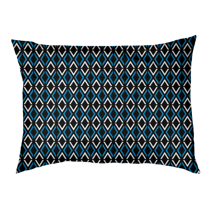 Coussin Byrge, Très grand (l 52 po x P 42 po x H 17 po), Noir / Bleu