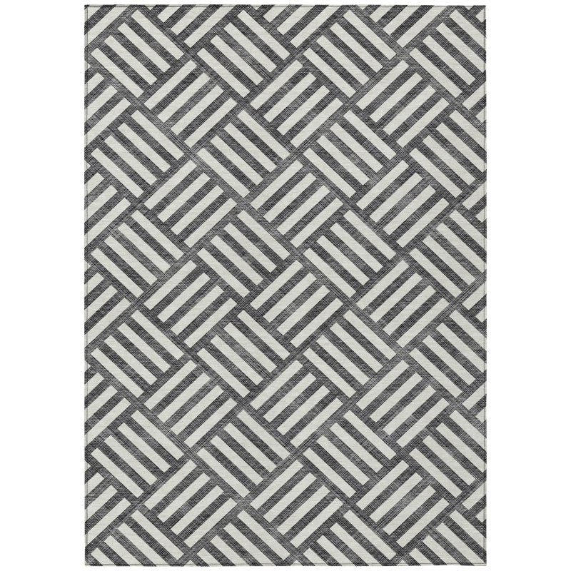 Loreen Washable Geometric Indoor / Outdoor Rug, Rectangle 9' x 12'