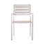 Chaise de salle à manger d'extérieur moderne en aluminium, argent (ensemble de 2)