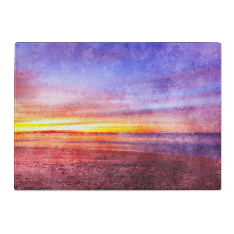 Tempered Glass Sydney Beach Chopping Board, 20 cm x 28.5 cm