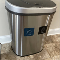 NINESTARS 18.5 Gal. Stainless Steel Motion Sensor Recycling Bin DZT-70-R3SL  - The Home Depot