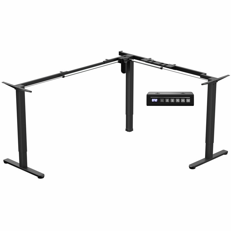 Structure de bureau de coin VIVO, H 27,7 po x l 54,5 po x P 40 po, Noir