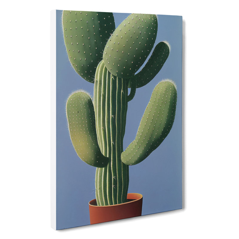 Cactus Plant - Print, Wrapped Canvas, 50cm H x 35cm W x 3cm D, No Matte