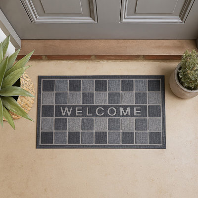 Welcome Rubber Door Mat 30x17 Inches