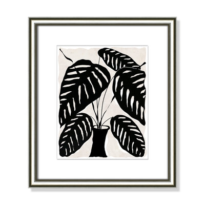 Black and White Potted Plant I Print