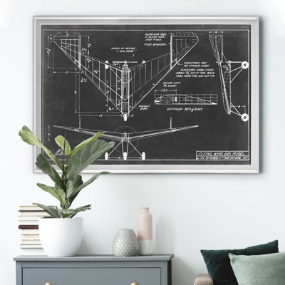 «Aeronautic Blueprint V» - Cadre photo, impression sur toile