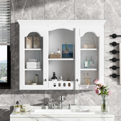 Armoire de salle de bain murale polyvalente avec rangement spacieux et design élégant