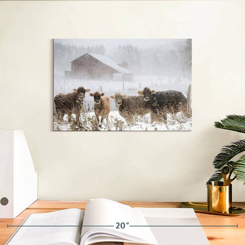 Brampt Cold Cows On The Farm, 8" H x 12" W