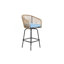 Tabourets de bar d'extérieur, tabourets de bar de patio avec accoudoirs, chaises de bar en rotin toutes saisons avec dossier, tabourets de bar en osier pour la cour, le jardin, la piscine, le balcon et la terrasse