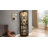 Lighted Glass Display Cabinet Corner Curio Cabinet With Adjustable Shelves Carved Cherry Decoration Wine Cabinet Perfect For Home Or Office Use-BLACK-658441105