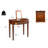 Vintage Solid Wood Vanity And Writing Desk With Flip Mirror & Storage Drawers-2055717452