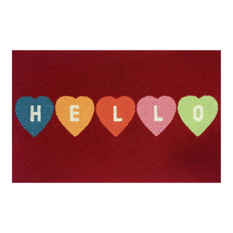 Convo Heart Hello - taille rouge, 24 po x 36 po