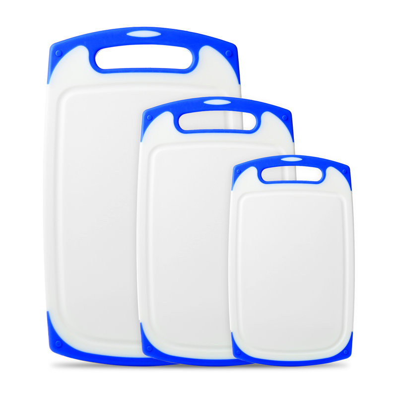 Belwares 3 Piece Plastic Cutting Board Set, Blue