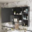 Armoire de rangement murale de salle de bain, armoires à pharmacie avec grande porte miroir-480185503