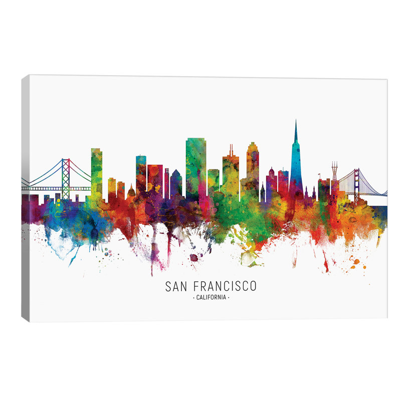 San Francisco California Skyline - No Frame Painting on Canvas, 152.5 cm H x 101.5 cm W