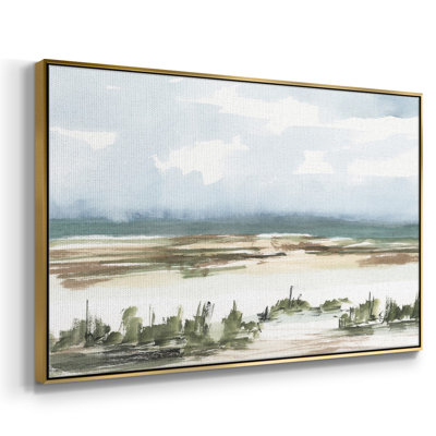 «Coastal Wetlands Watercolor II», toile encadrée de qualité supérieure - prête à être accrochée