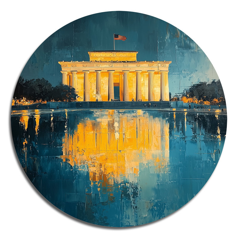 Lincoln Reflections Of Freedom I - Lincoln Wall - décoration murale ronde en métal, H 29 po x l 29 po