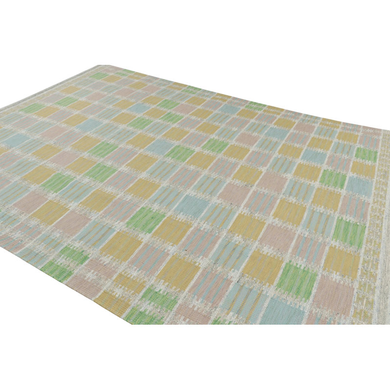 Scandinavian Wool Geometric Area Rug, Rectangle 5' x 7'