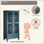 Grande armoire de rangement rétro vintage avec tiroir et 2 portes sculptées avec quincaillerie antique pour le salon, le couloir et la salle à manger-761671319
